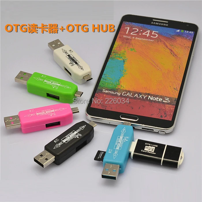 NEW OTG Smart Card Reader USB 2.0 HUB Adapter For Android Smart Phone