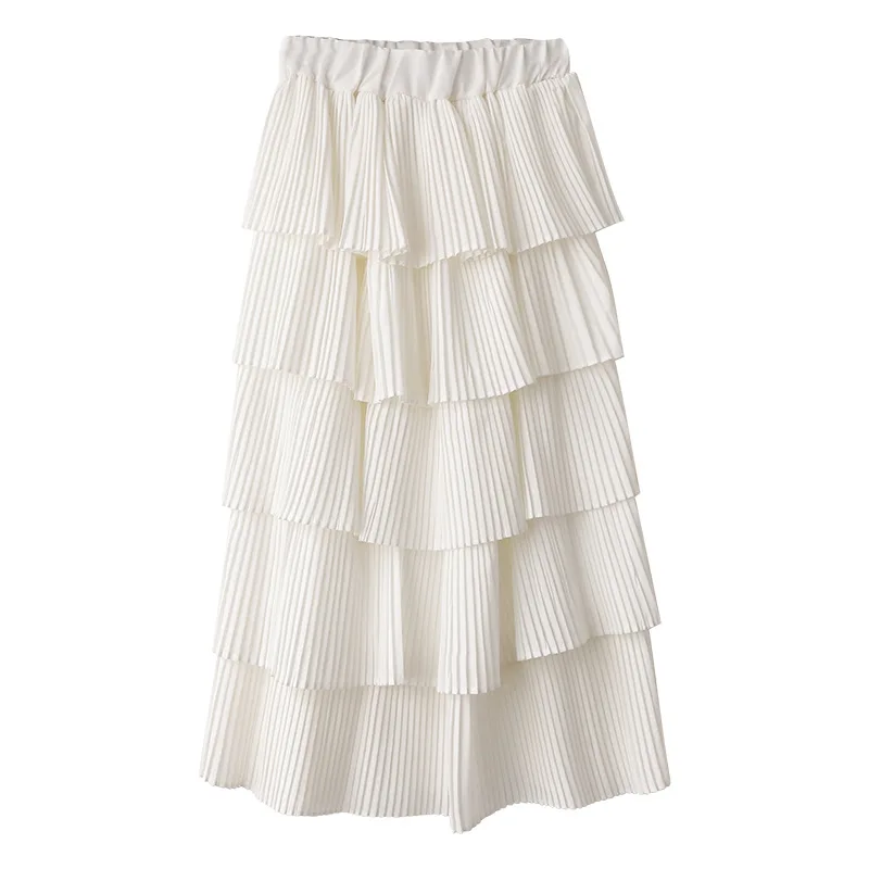 Sherhure 2019 Для женщин летние юбки в стиле бохо Высокая Талия Для женщин плиссированная юбка Jupe Femme Для женщин длинные Белая Юбка Saia