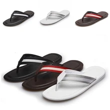 Новое поступление летние пляжные шлепанцы кожаные сандалии для отдыха большой Размеры евро 38-45