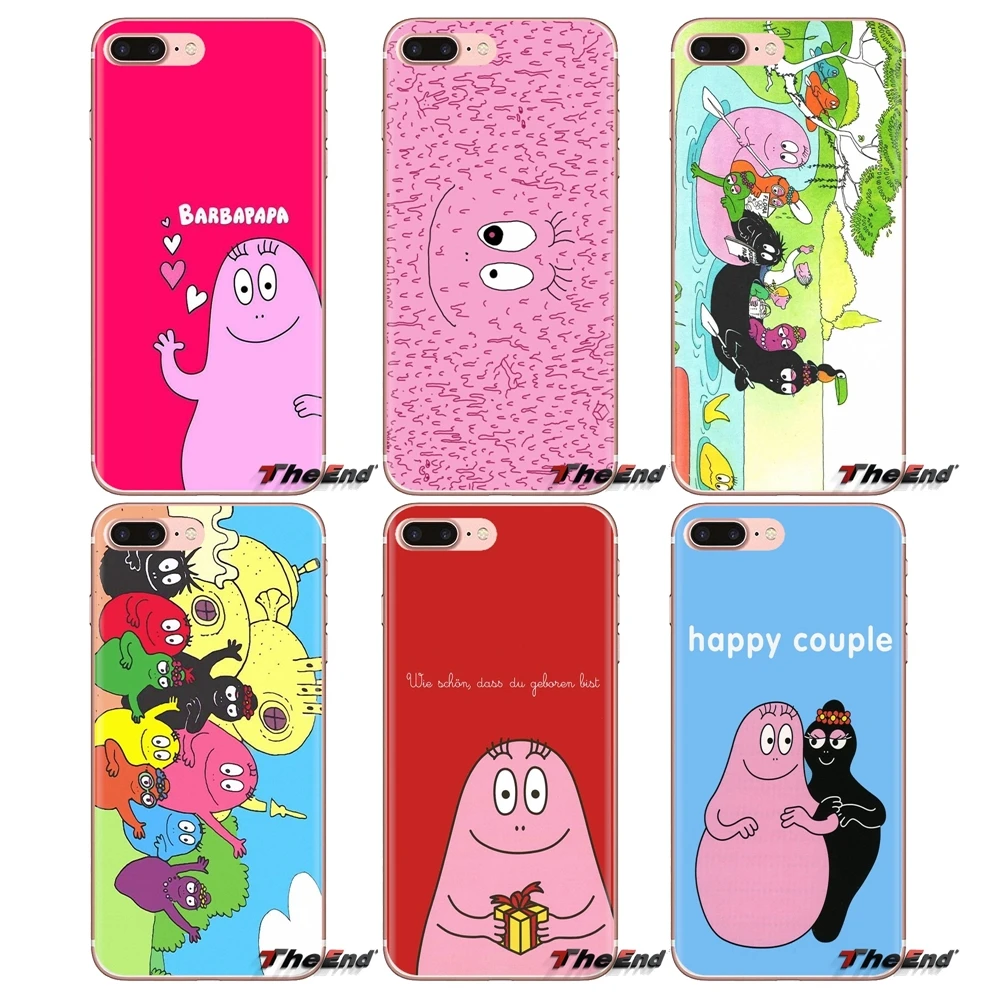 

For iPod Touch Apple iPhone 4 4S 5 5S SE 5C 6 6S 7 8 X XR XS Plus MAX Les Barbapapa Barbamama Pink Smile Transparent Soft Covers