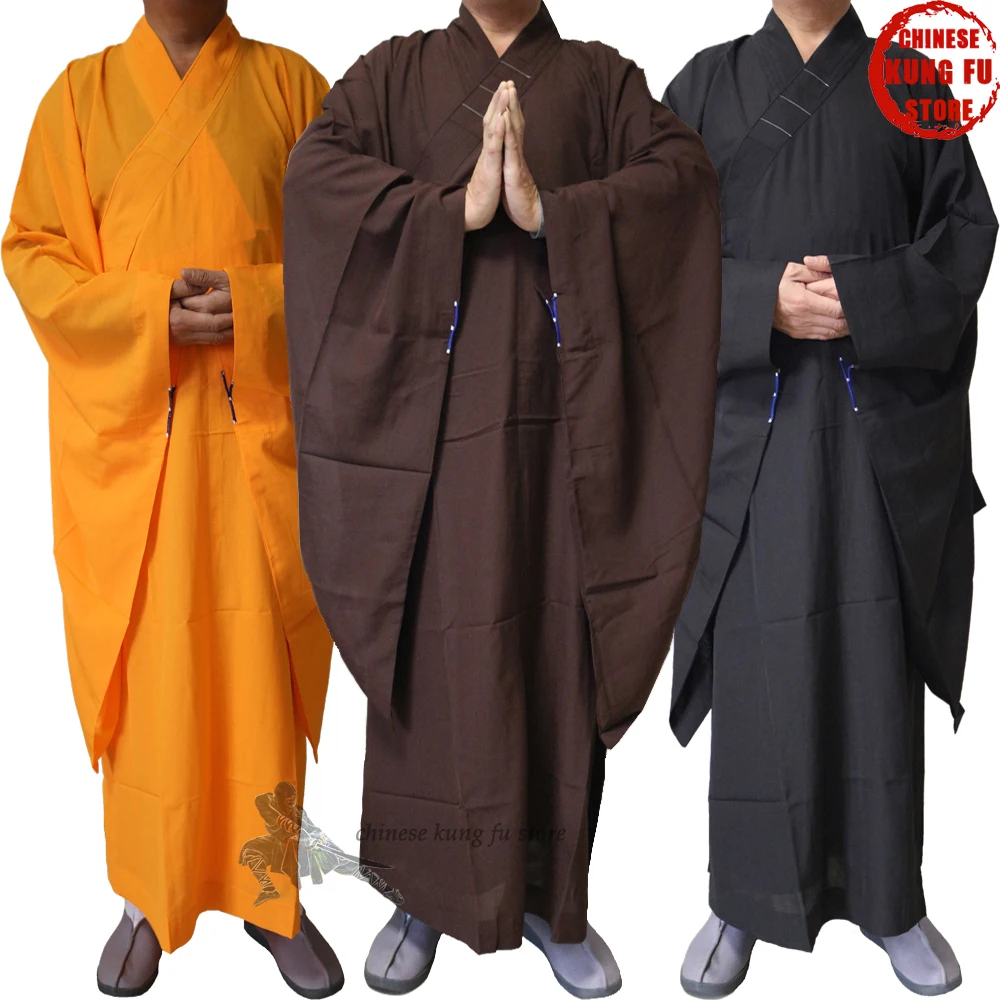 Top Quality Unisex Buddhist Monk Robe Zen Masters Haiqing Gown Shaolin