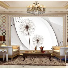 Пользовательские 3D печать стереоскопическая ткань и текстильные обои для фотообои матовый шелк для гостиной цветы китайский одуванчик