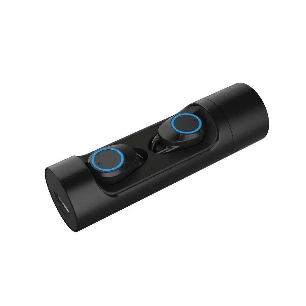 TWS Bluetooth наушники с микрофоном Bluetooth 5,0 Ture беспроводные вкладыши наушники спортивные гарнитуры для мобильных игр смартфон Iphone - Цвет: Black