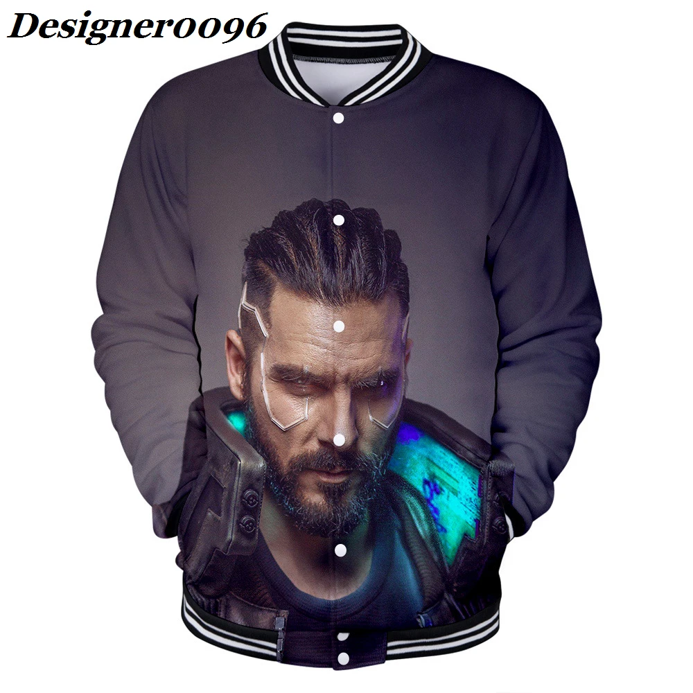

2018 new fashion games cyberpunk 2077 cosplay costume 3D digital print trend baseball uniform adult couple clothes 13 style