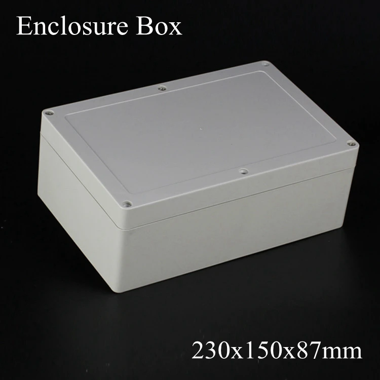 

(1 piece/lot) 230*150*87mm Grey ABS Plastic IP65 Waterproof Enclosure PVC Junction Box Electronic Project Instrument Case