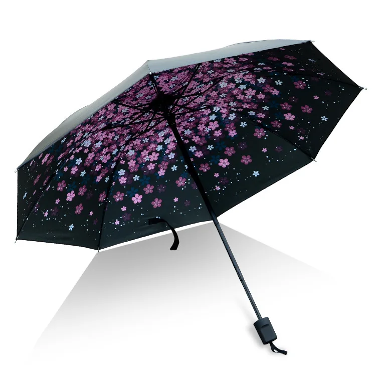 SILIKOLOVE 3 складной Анти-УФ Защита цветной Пион большой зонт женский для дождя и солнца женщин цветок - Цвет: 8 bone