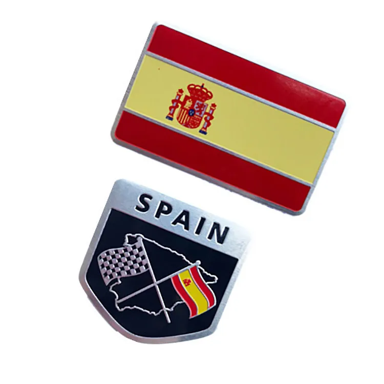 

3D Aluminum sticker korea russia greece malaysia spain Espana canada Flag Emblem Badge Truck Motor Car universal Sticker