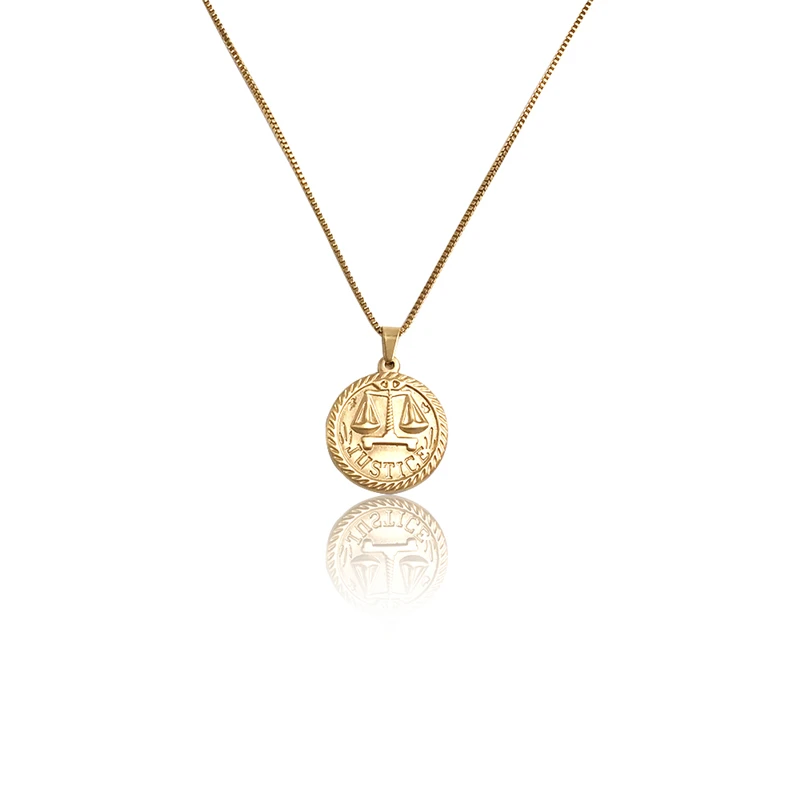 

2018 New Design Constellations Charm Necklaces & Pendants For Women Men Stainless Steel Round Coin Libra Necklace For Couples