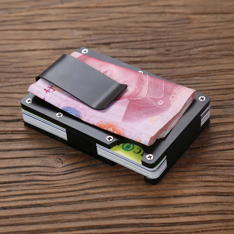 Деловой алюминиевый держатель для кредитных карт Премиум денег Rfid Блокировка