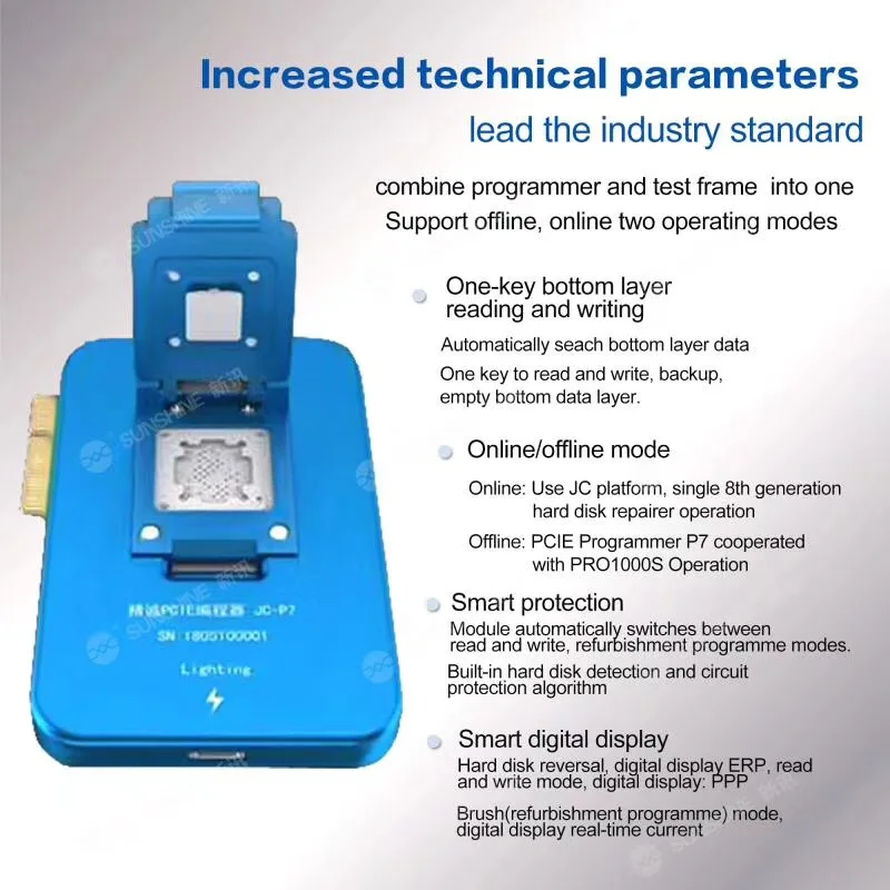 JC Pro1000S HDD NAND Programmer P7 удаление ошибок Записи для iPhone 5SE 6S 6SP 7 7P iPad Pro|Аксессуары
