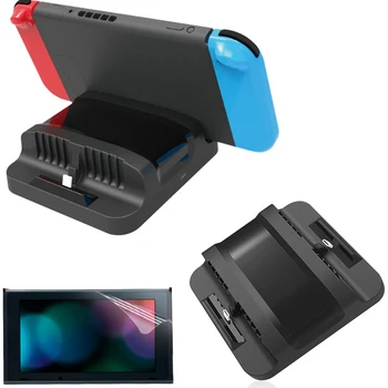

Dual Charging Dock Charger Stand Station Storage Bracket Support For Nintend Switch Console Nintendo Switch NS+Screen Protector