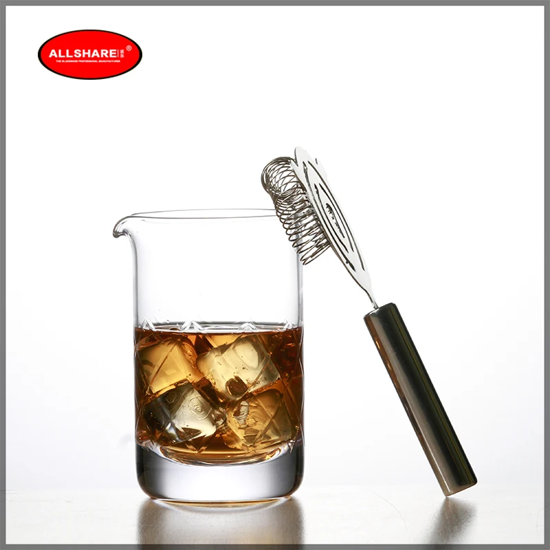 Free shipping heavy base lead free crystal cocktail mixing glass