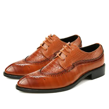 

Fashion Dress Shoes Men Casual Luxury Oxford Shoes for Men Pointed Toe Formal Shoes Men Wedding Brogues Lace Up Footwear Male