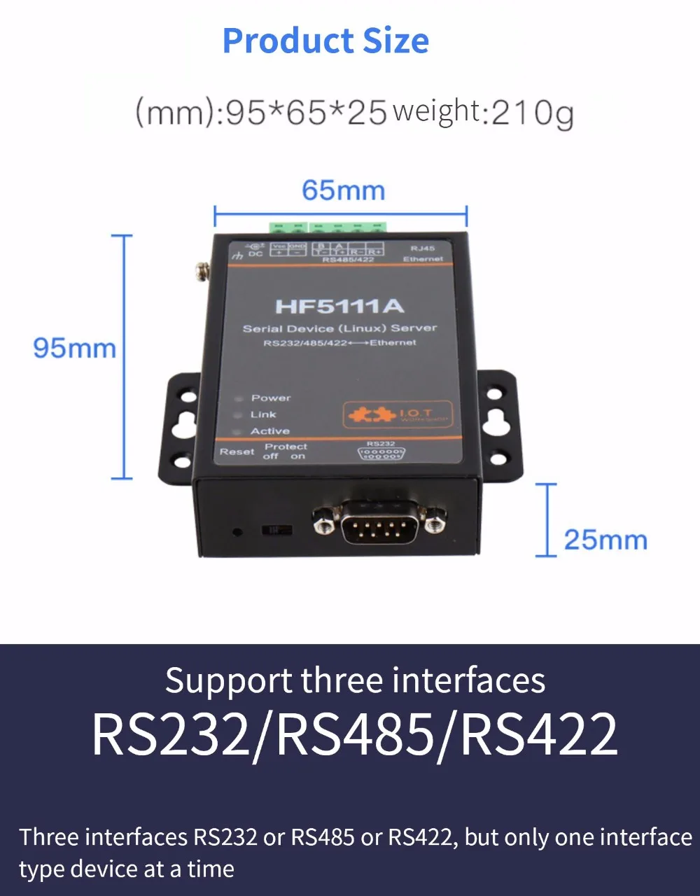 Hanfeng последовательный сервер Modbus TCP/RTU для внутренней передачи 232/485/для Ethernet Linux последовательный порт HF5111A