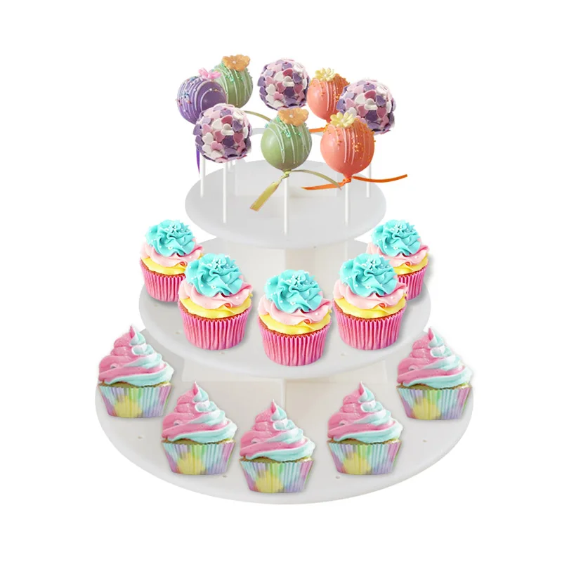 3 яруса леденец торт стенд свадебное украшение пончик настенный на палочке Дисплей Подставка держатель детский душ День Рождения Вечеринка десерт принадлежности