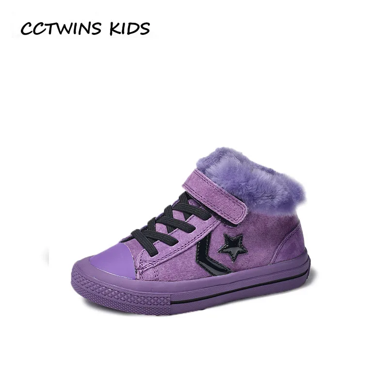 

CCTWINS KIDS 2018 Winter Baby Girl Star Sport Shoe Children High Top Sneaker Boy Genuine Leather Casual Trainer FH2336