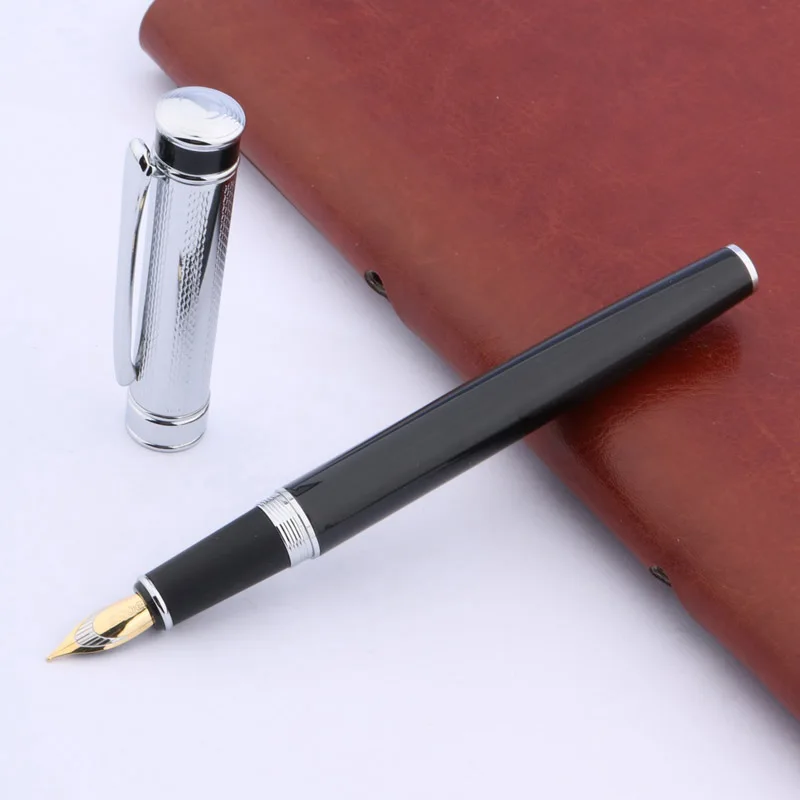 BAOER металлический новый цвет серебряные волнистые полосы популярный M nib