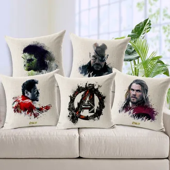 

Captain America pillow cover, superhero Hiulk Thor iron man Black Widow Avengers throw pillow case pillowcase wholesale