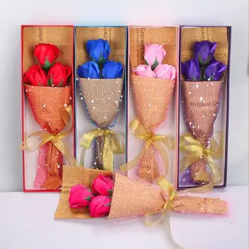 

Never wither Simulation Roses Soap Flowers with Gift Box Upscale Scented Rose For Wedding Valentines Day Mothers Day souvenir