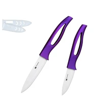Xyj llegan nuevos abs + tpr mango de cuchillo de cerámica cuchillo de fruta 4 ”3” dos cuchillos de cocina herramientas de cocina de regalo de belleza de color púrpura