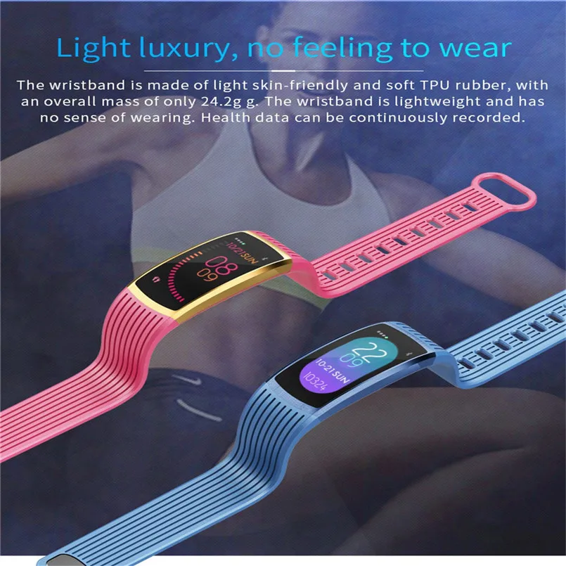 A18 Bluetooth Heart Rate Blood pressure Monitor Sport Smart Watch Pedometer for Android IOS 0.96Inch TFT Colorful Screen 40MR2721