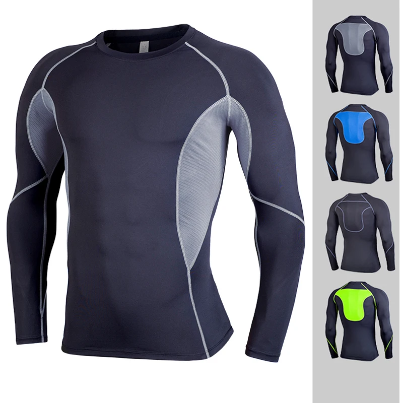 

Running Gym T-shirts New Long Sleeve Sport Shirt Men Quick Dr Clothing Fitness Top Crossfit T Shirt Mens Rashgard Soccer Jersey