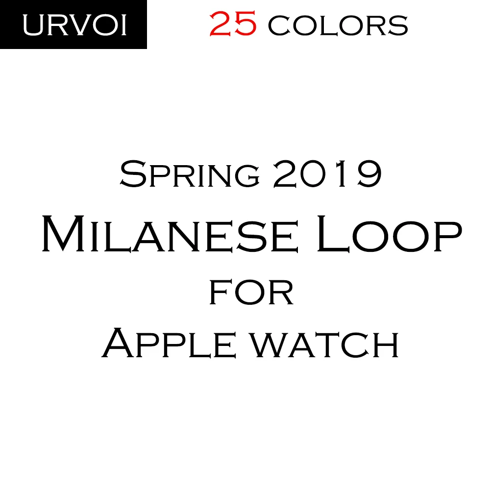 URVOI Milanese loop for Apple Watch series 5 4 3 2 1 band strap for iwatch 40 44mm stainless steel Magnetic buckle with adapter