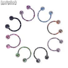 8 шт./компл. 18 г Нержавеющая сталь Нос Кольца для пирсинга перегородки носа кольца для губ сосок, бровь кольца для мочки уха серьги-кольца в форме подковы пирсинг уха, модное ювелирное изделие для тела