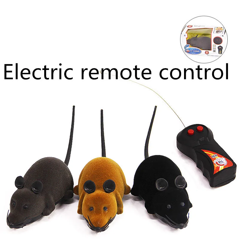 

Yooap new flocking wireless remote control electric mouse funny cat toy cat interaction whole simulation toy box packaging