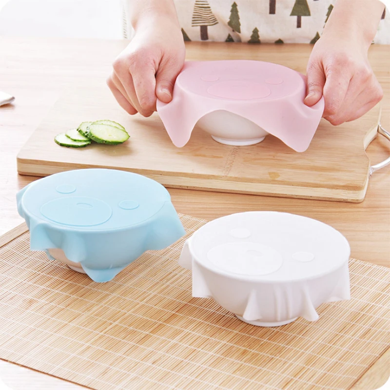 

Reusable Silicone Plastic Wrap Washable Tableware Cover Microwave Oven Refrigerator Bowl Seal Kitchen Fresh Food Storage Tool