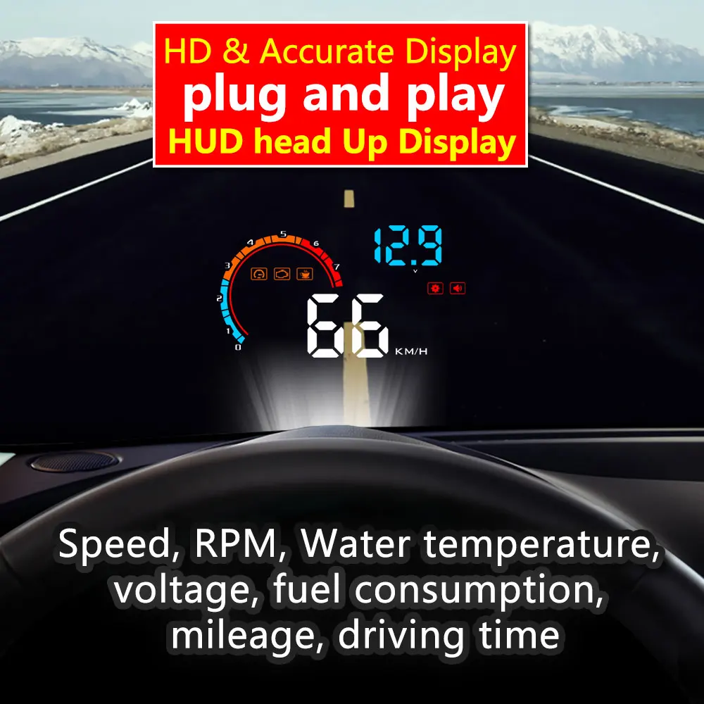 Geyiren D2000 автомобильный OBD2 gps HUD скорость ometer OBDII Head-Up дисплей скорость об/мин Расход топлива приборной панели лобовое стекло проектор