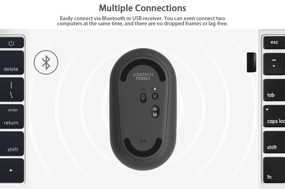 Logitech Pebble легкий мягкий беспроводной мышь Новинка года Bluetooth беззвучная мышка портативный современный красочный