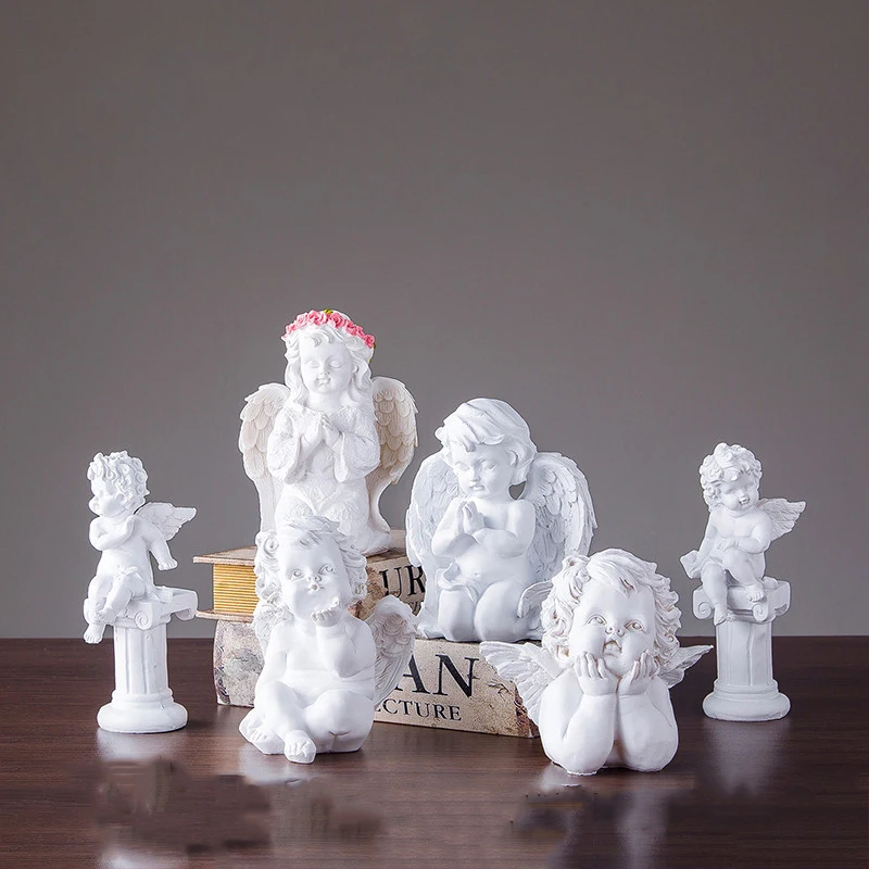 

Modern Resin Portrait Angel Statue Figurines Crafts Accessories Decoration Home Livingroom Office Table Sculpture Ornament Decor