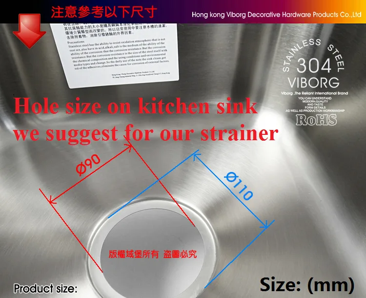 Дезодорирующая кухонная раковина viборг Deluxe 304 из нержавеющей стали|kitchen sink set|single