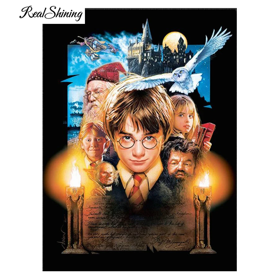 

REALSHINING 5D DIY Diamond Painting Harry Potter Embroidery Full Square Diamond Cross Stitch Rhinestones Mosaic Needlework DM500