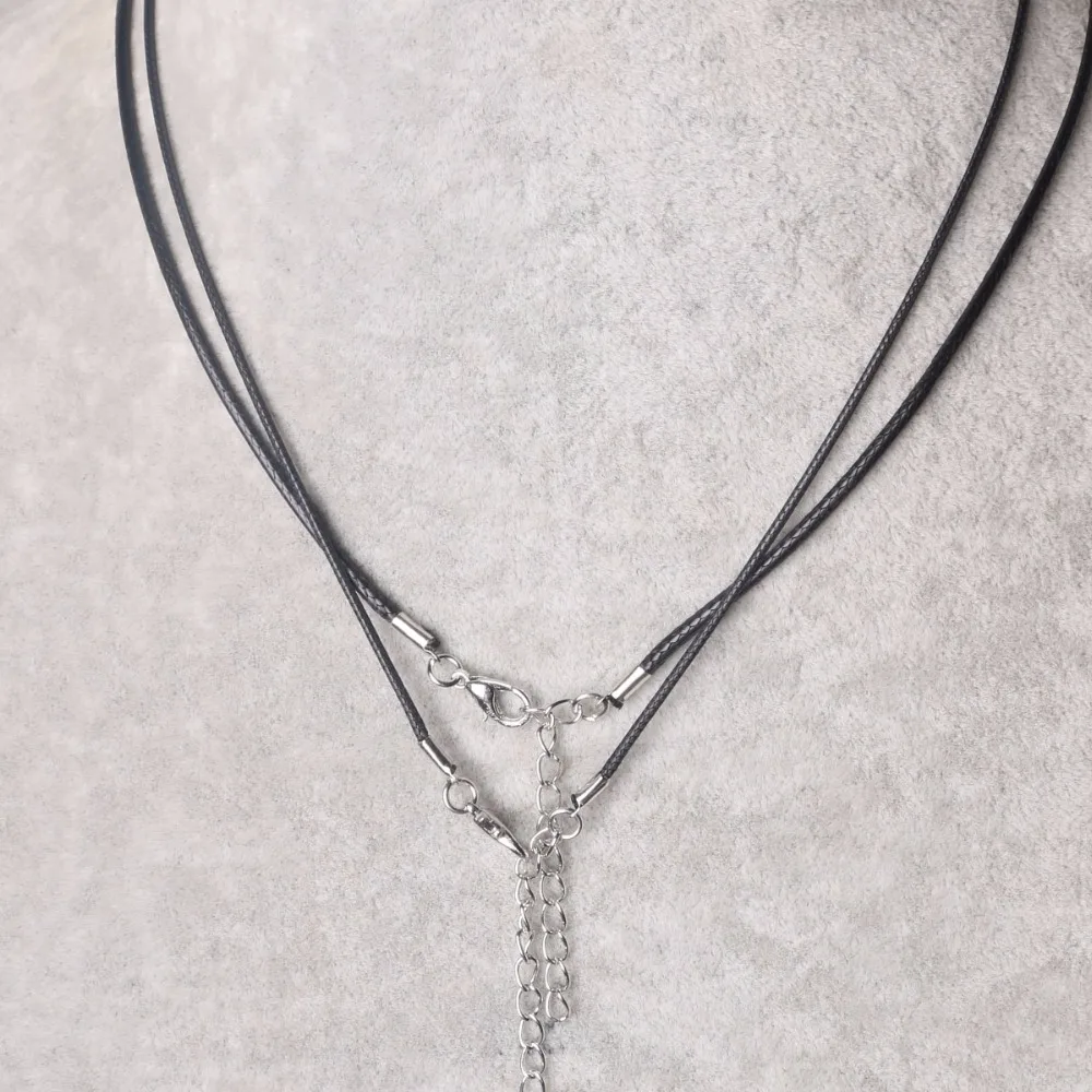 Новое поступление разноцветное посеребренное ожерелье с застежкой "Лобстер", подвесная цепочка с кожаным шнуром, 1,5 мм Ожерелье "сделай сам"