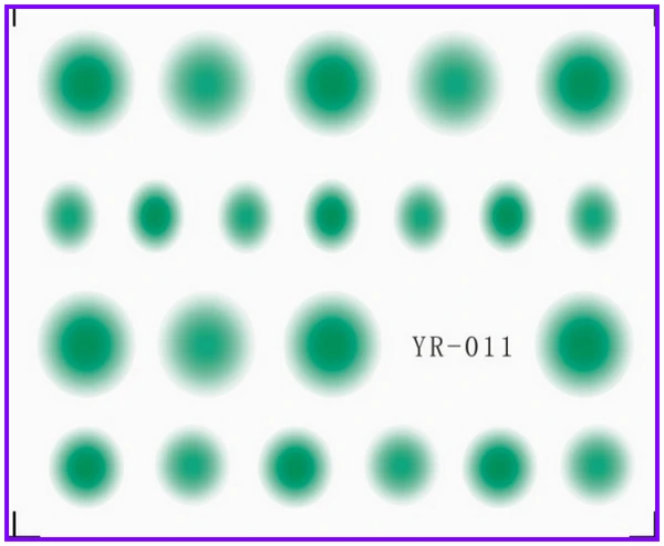Наклейка на ногти водная переводная наклейка HALO нечеткая многоцветная круглая пятнистая Форма колеса YR007-012 - Цвет: YR011
