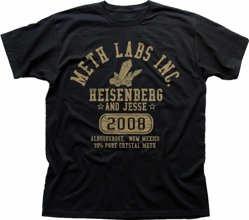 2018 Лидер продаж 100% хлопок Breaking Bad METH LABS Inc Уолтер Джесси Гейзенберг черная футболка летние летняя футболка
