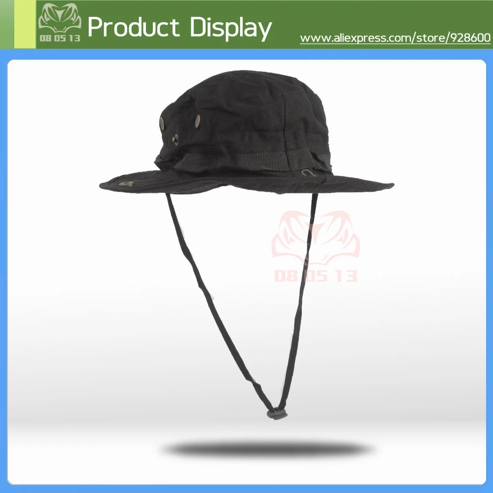 HAN дикая на открытом воздухе военная шляпа, камуфляж шляпы круглый-Солнцезащитная шляпа с широкими полями охотничья шляпа - Цвет: Черный