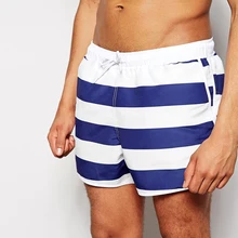 Новое поступление, Мужской пляжный купальный костюм, шорты, высокое качество, удобные, дышащие, мужские плавки, в полоску, купальники