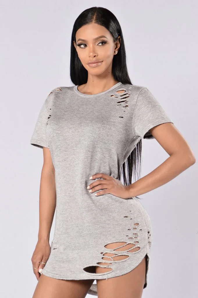 2017 Women Ripped Hole Long T Shirt 