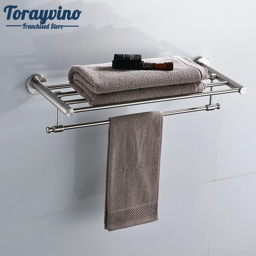 Настенный держатель для полотенец Torayvino из никеля и матовой стали|Вешалки