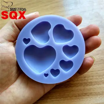 

Sizes of heart shape silicone mold fondant chocolate cake decoration mold kitchen accessories SQ1441