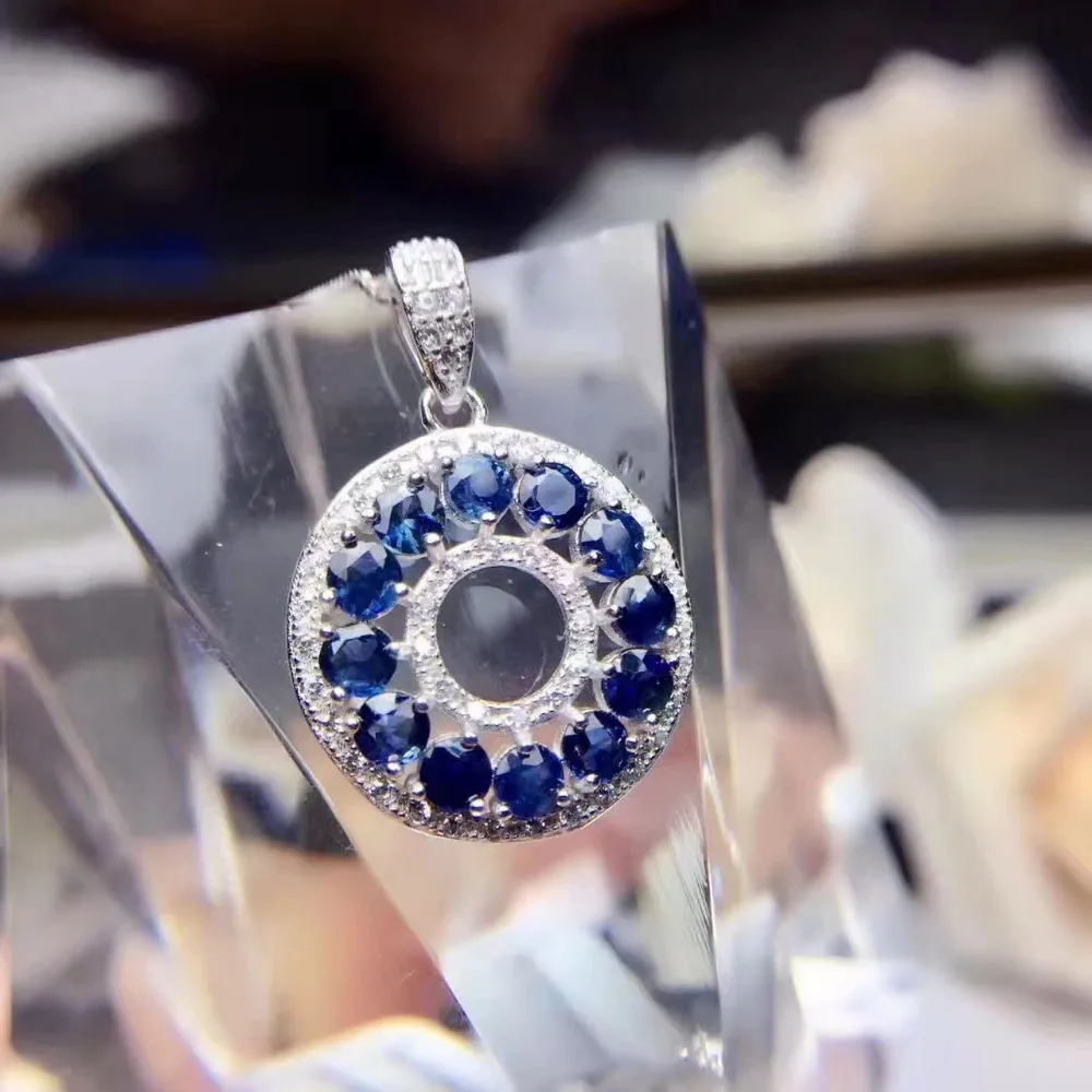 Верность естественно 3 мм сапфир s925 серебро круглыми подвесками модные fine jewelry gfit для женщин натуральный синий драгоценный камень