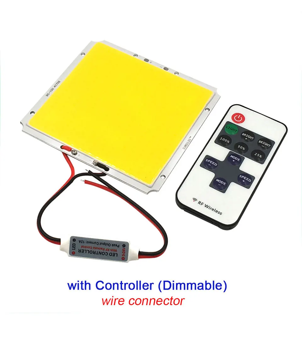 10095mm Dimmable LED Panel Lamp 50W COB Light Bulb with Dimmer Controller 12V 220V Lighting for Indoor Outdoor Car Lights DIY (5)