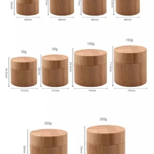 100 г деревянная коробка косметический контейнер бамбуковая баночка с крышками 30 мл/50 мл/100 мл стеклянная банка с деревянной крышкой