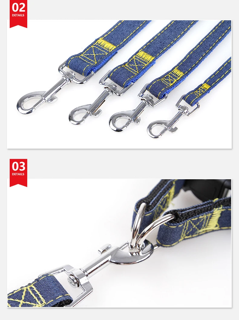 Pet Harness Jean Collar Chest Strap Rope Set Outdoor Sports Safety Lead Leash For Small Large Dogs Cat S M L XL Cloth Dog Chains (5)