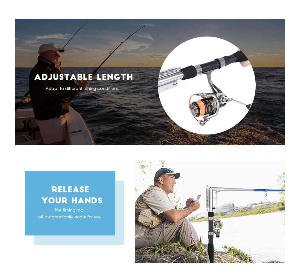 Stainless Steel Automatic Fishing Rod Fish Pole Device for Sea River Lake