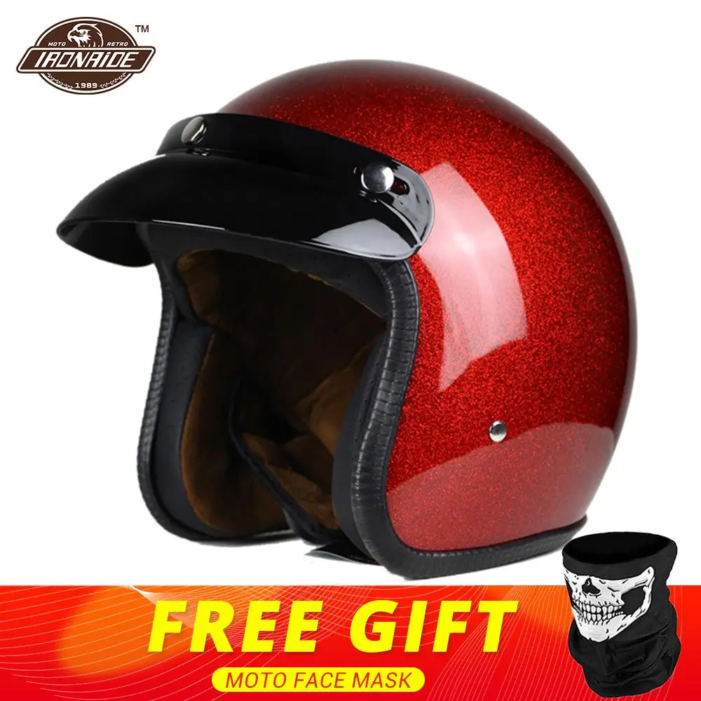 

Motorcycle Helmet Retro Vintage Motorbike 3/4 Open Face Half Helmet Cruiser Touring Chopper Biker Cafe Racer Moto Helmet
