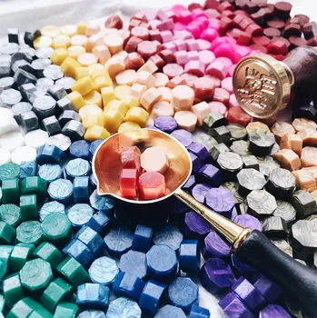 

New color pearlescent retro sealing wax pellets beads / particles / strips bronzing wax seal ancient sealing wax 500 packaging b